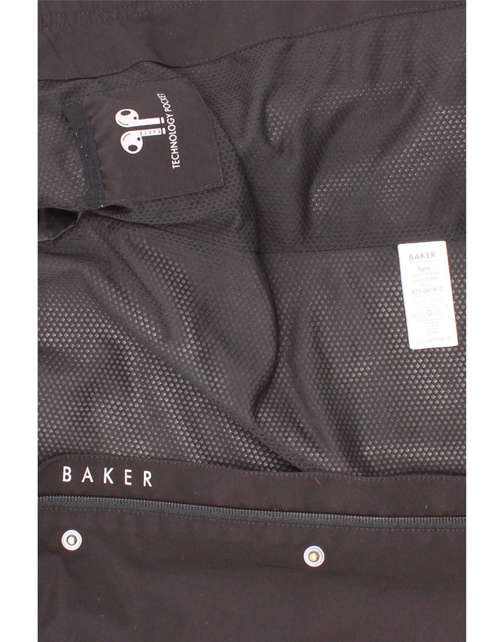 Ted Baker Boys Grafisk Regnjakke med Hætte 4-5 År Sort Polyester