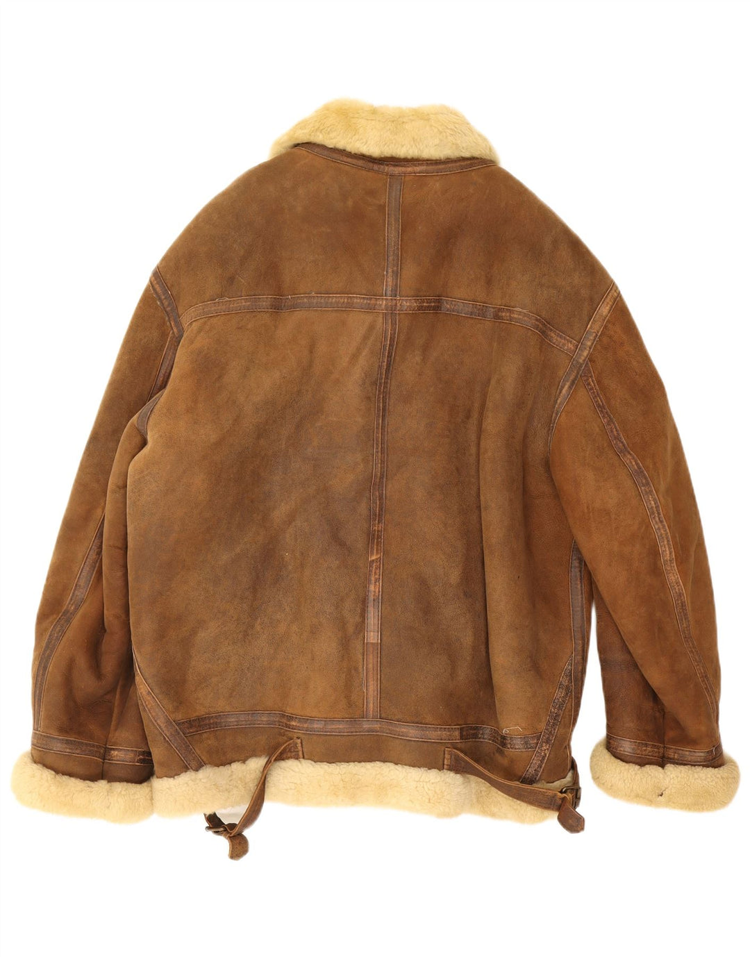 Vintage Herre Shearling Jacket UK 42 XL Brown Shearling