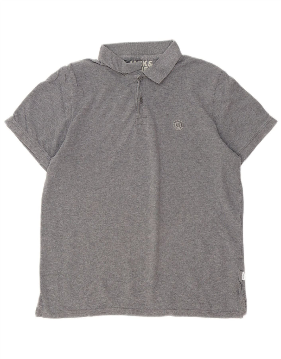 Jack & Jones herre poloshirt mellemgrå flækket bomuld