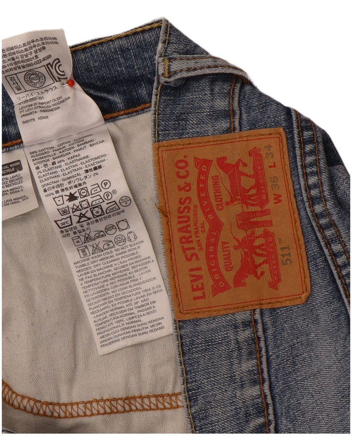 Levi's Herre 511 Slim Jeans W36 L34 Blå Bomuld