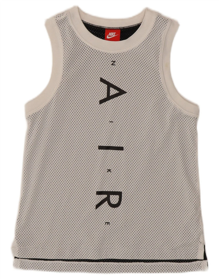 NIKE drenge grafisk vest top 12-13 år stor hvid polyester