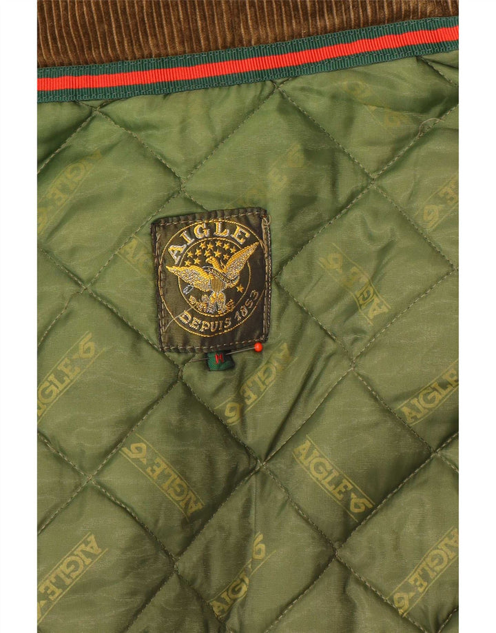 Aigle Herre quiltet jakke UK 38 Medium Khaki Colourblock