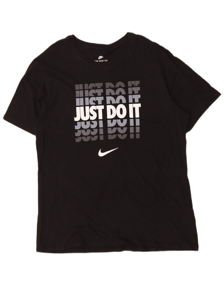 Nike grafisk T-shirt top til mænd XL sort bomuld