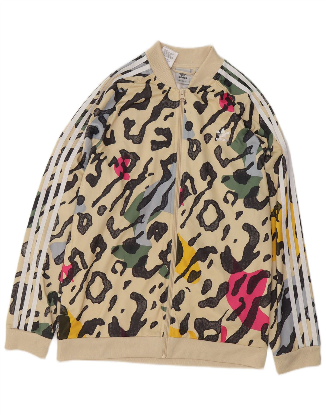 ADIDAS Pigetræningsdragt Topjakke 15-16 År Beige Dyreprint Polyester