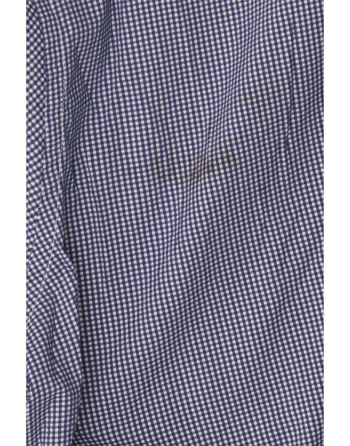Chaps Herre Regular Fit Skjorte Størrelse 18 2XL Blå Gingham Bomuld
