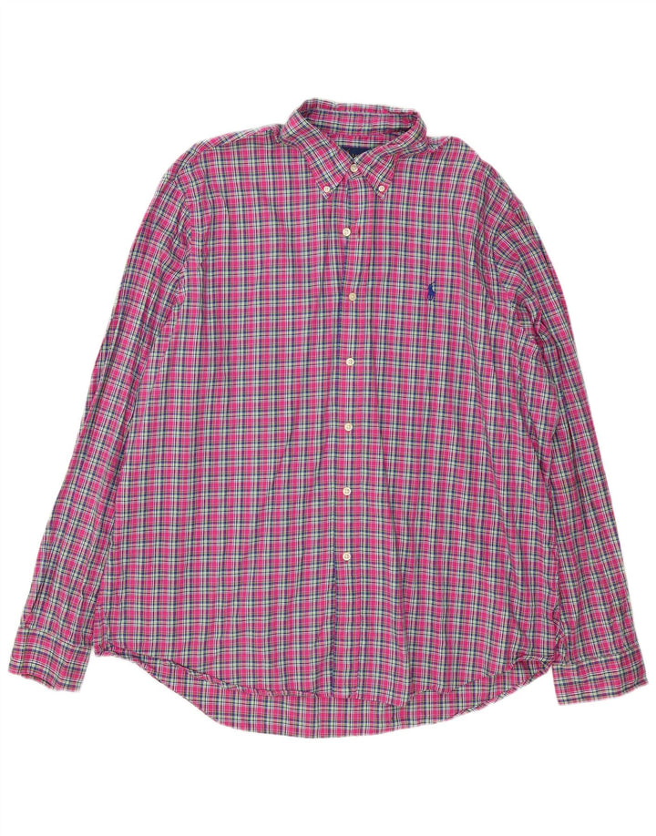 Ralph Lauren herreskjorte 2XL pink ternet bomuld