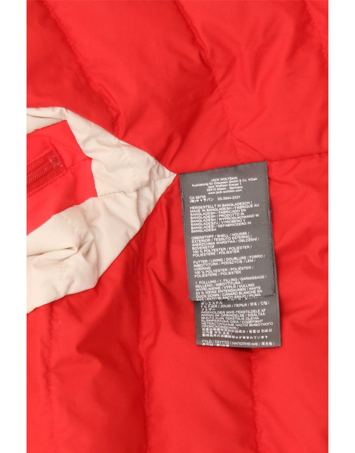 Jack Wolfskin Dame Hætte Oversized regnjakke UK 8/10 Lille Rød