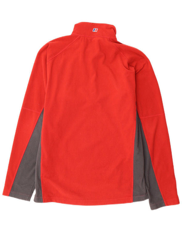 Berghaus Fleece Jumper med lynlås til mænd Large Rød Colourblock Polyester