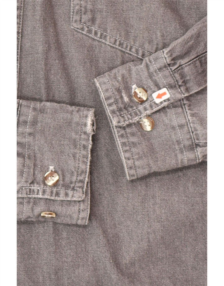 Vintage denimskjorte til mænd mellemgrå