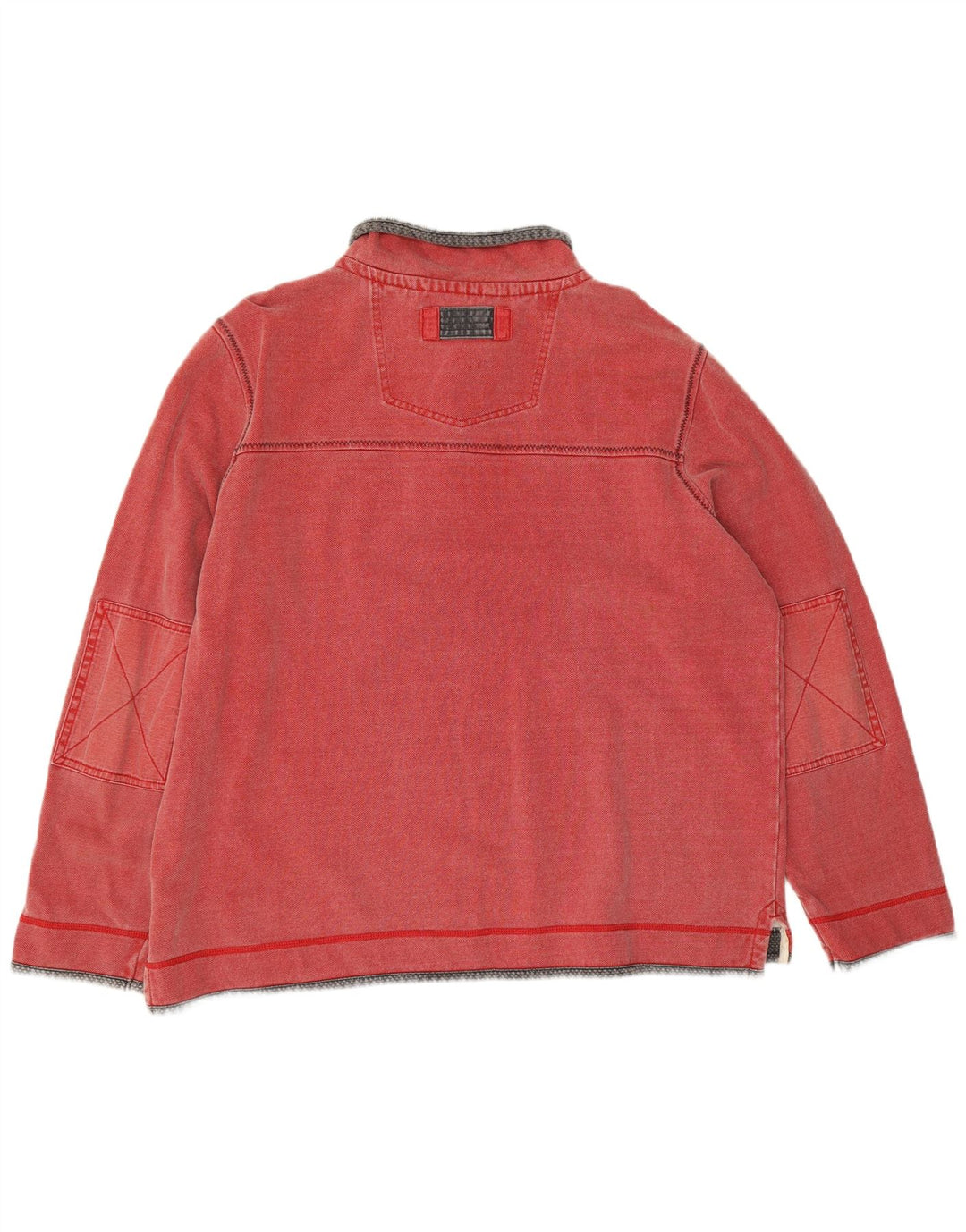 Fat Face Herre Zip Neck Sweatshirt Jumper XL Rød Bomuld