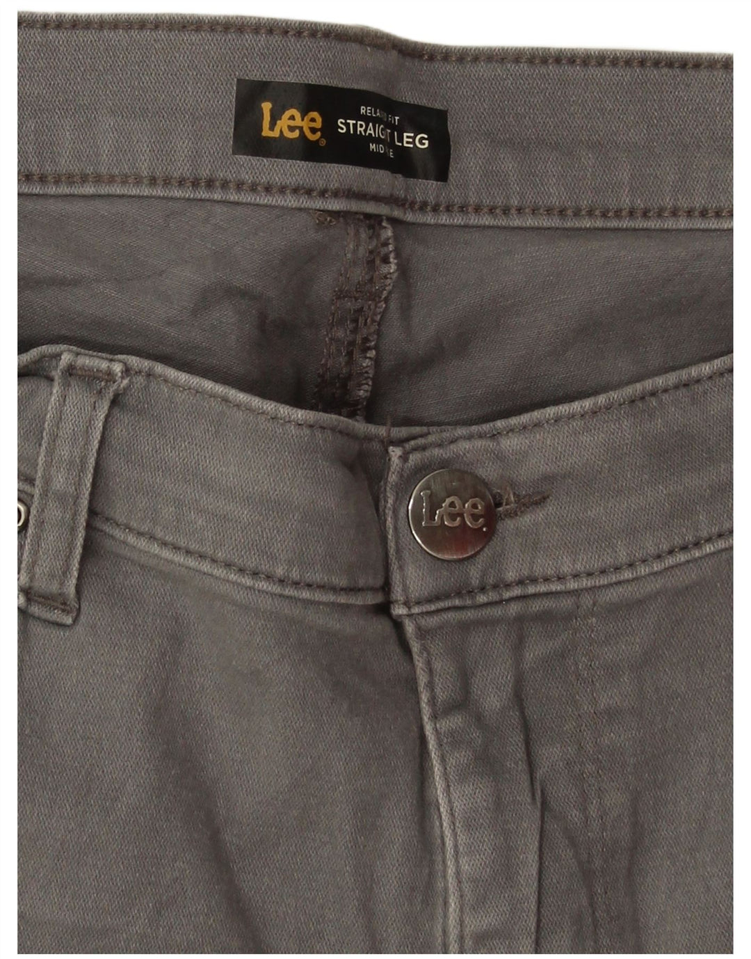 LEE Dame Mid Rise Regular Fit Straight Jeans W32 L29 Grå