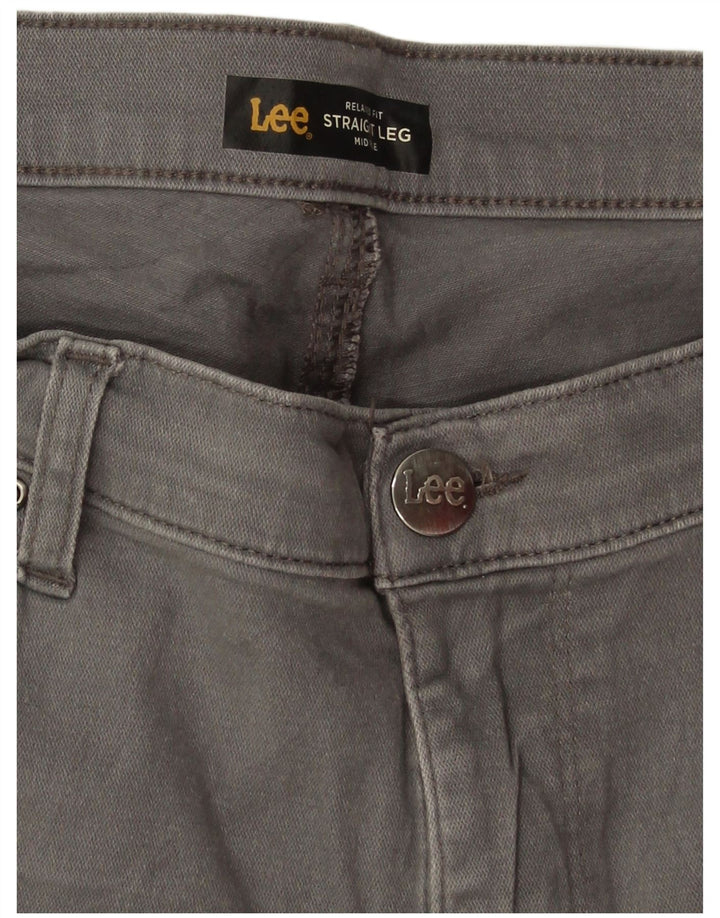 LEE Dame Mid Rise Regular Fit Straight Jeans W32 L29 Grå