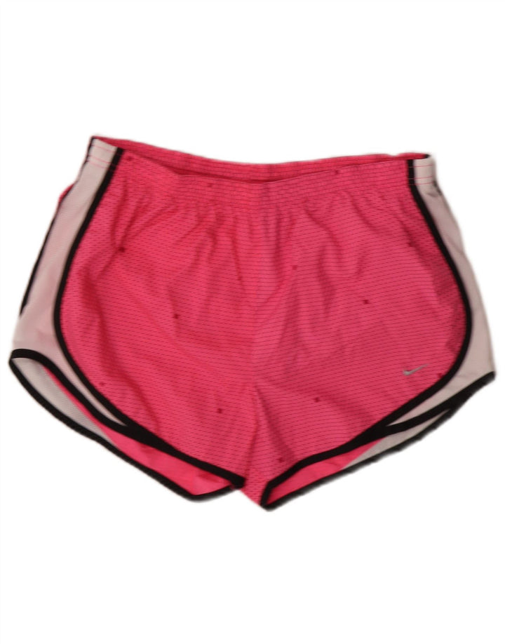 NIKE Dri Fit sportsshorts til kvinder UK 12/14 Medium Pink Colourblock