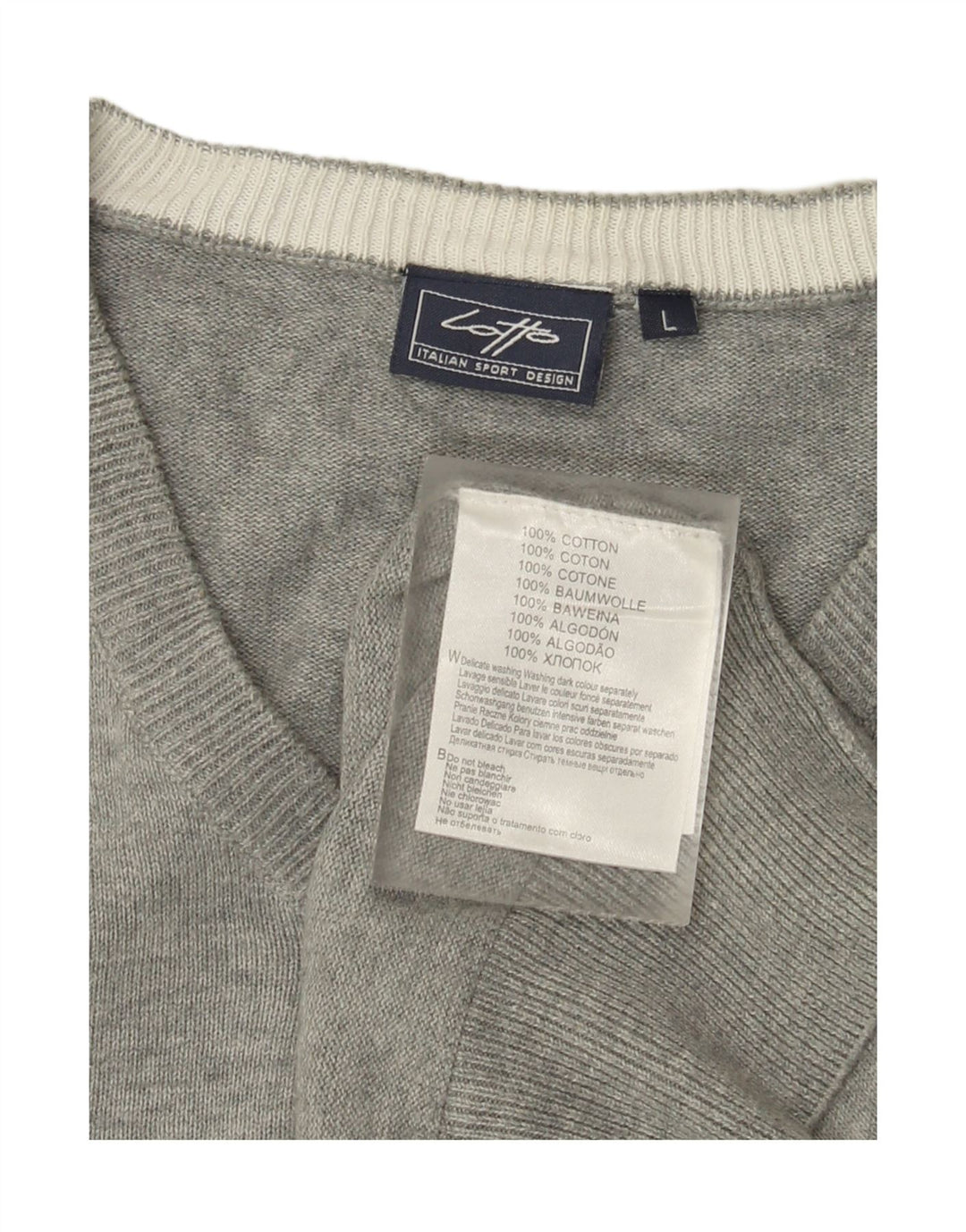 Lotto Herre V-hals sweater Stor Grå Bomuld