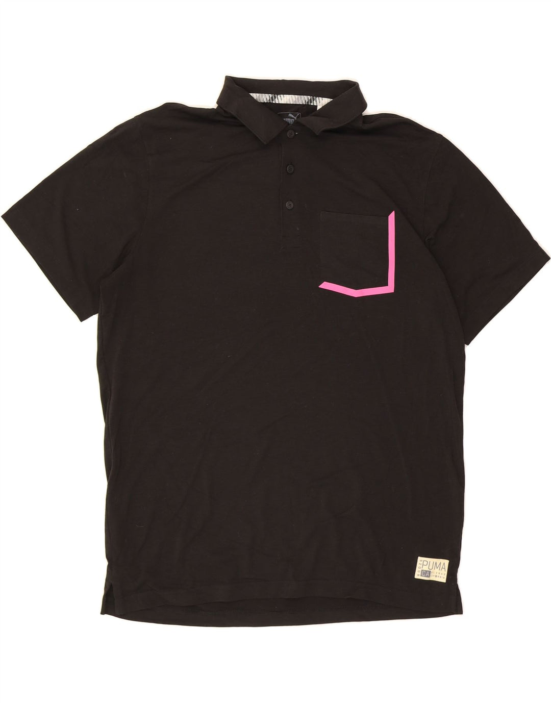 PUMA Mens Polo Shirt XL Black Vintage Puma and Second-Hand Puma from Messina Hembry 