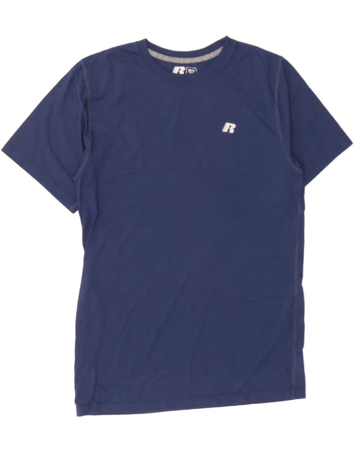 RUSSELL ATHLETIC Mens T-Shirt Top UK 38/40 Medium Navy Blue Polyester Vintage Russell Athletic and Second-Hand Russell Athletic from Messina Hembry 