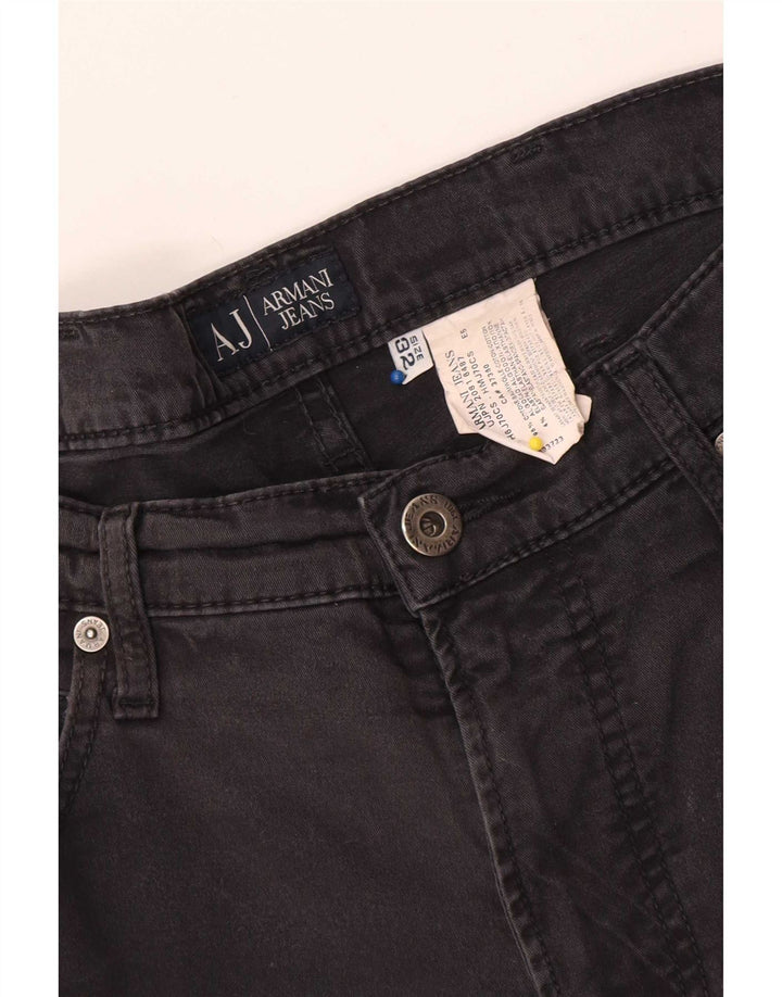 Armani Straight Jeans til mænd W32 L31 Sort bomuld