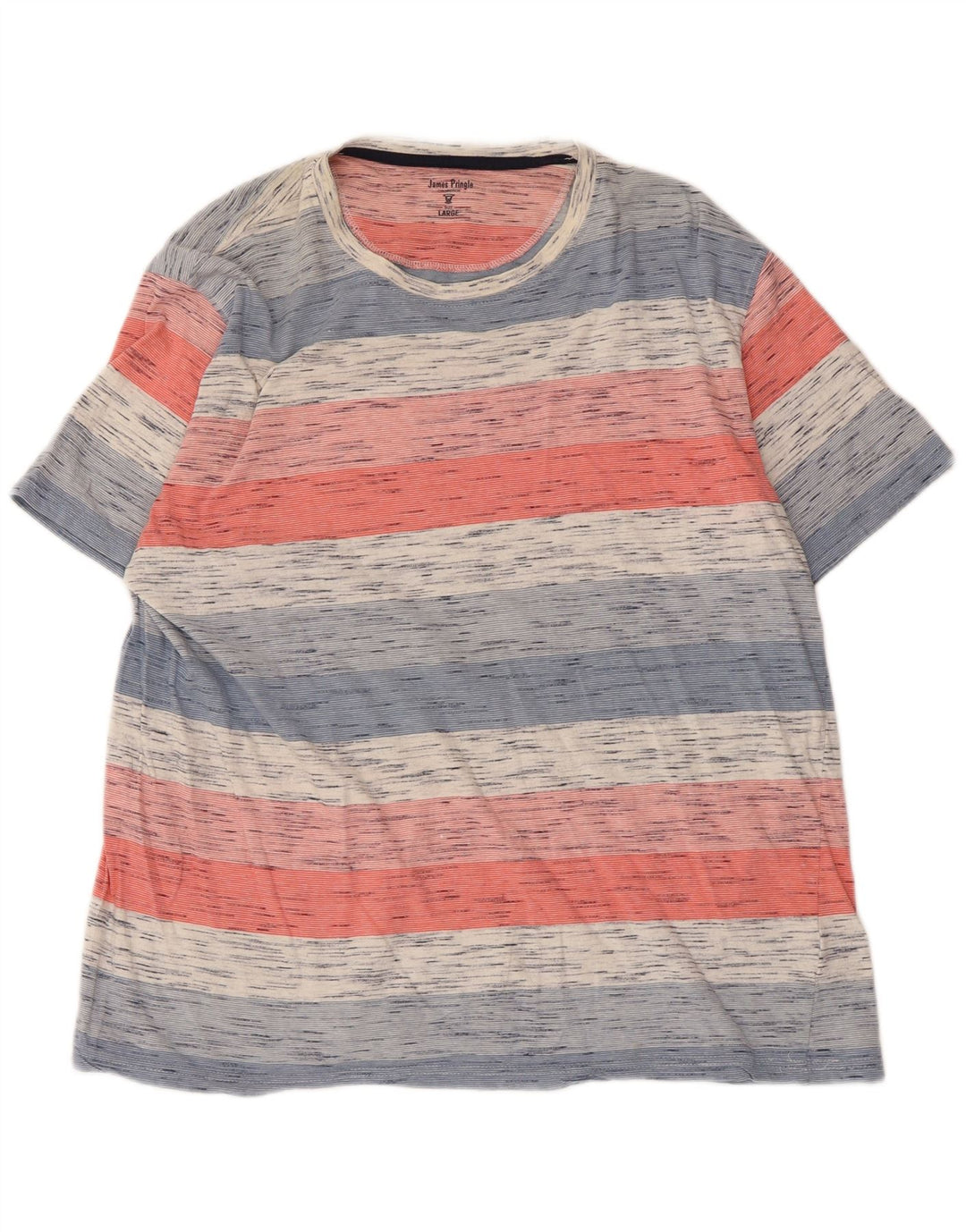 James Pringle Herre T-shirt Top Stor flerfarvet stribet bomuld