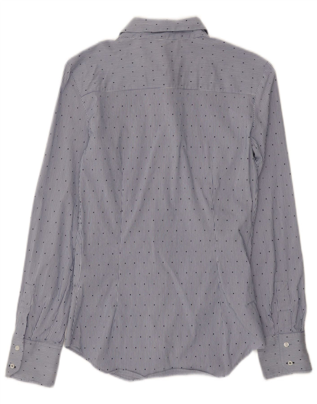 Zara Womens Shirt UK 8 Small Blue Pinstripe Cotton