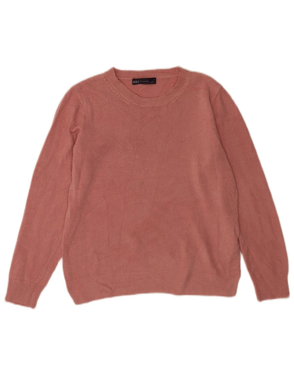 Marks & Spencer Dame sweater med rund hals DK 14 Medium Pink Akryl