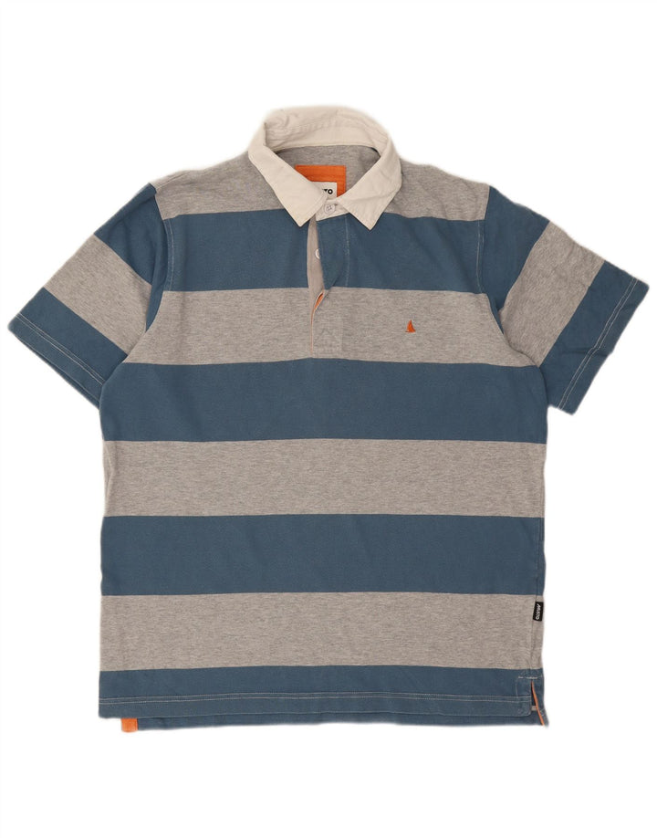 Musto Rugby Polo Shirt til mænd Medium blå stribet bomuld