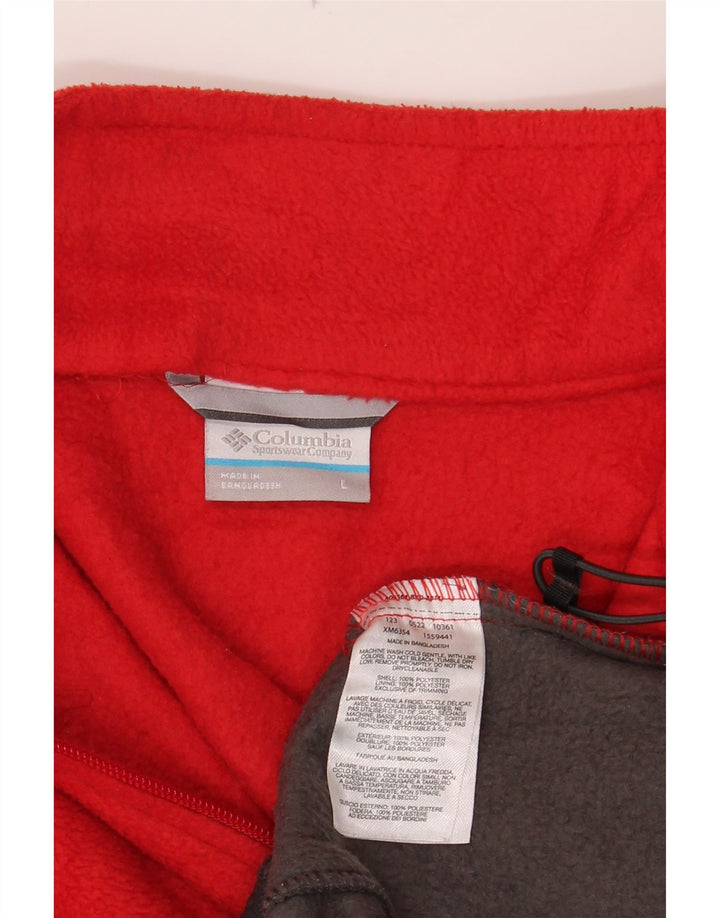 COLUMBIA Mens Fleece Jacket UK 40 Large Red Colourblock Polyester