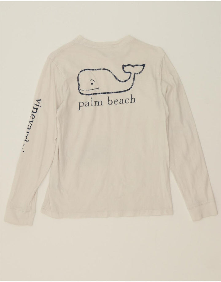 VINEYARD VINES Boys Graphic Top Long Sleeve 13-14 Years Large  White Vintage Vineyard Vines and Second-Hand Vineyard Vines from Messina Hembry 