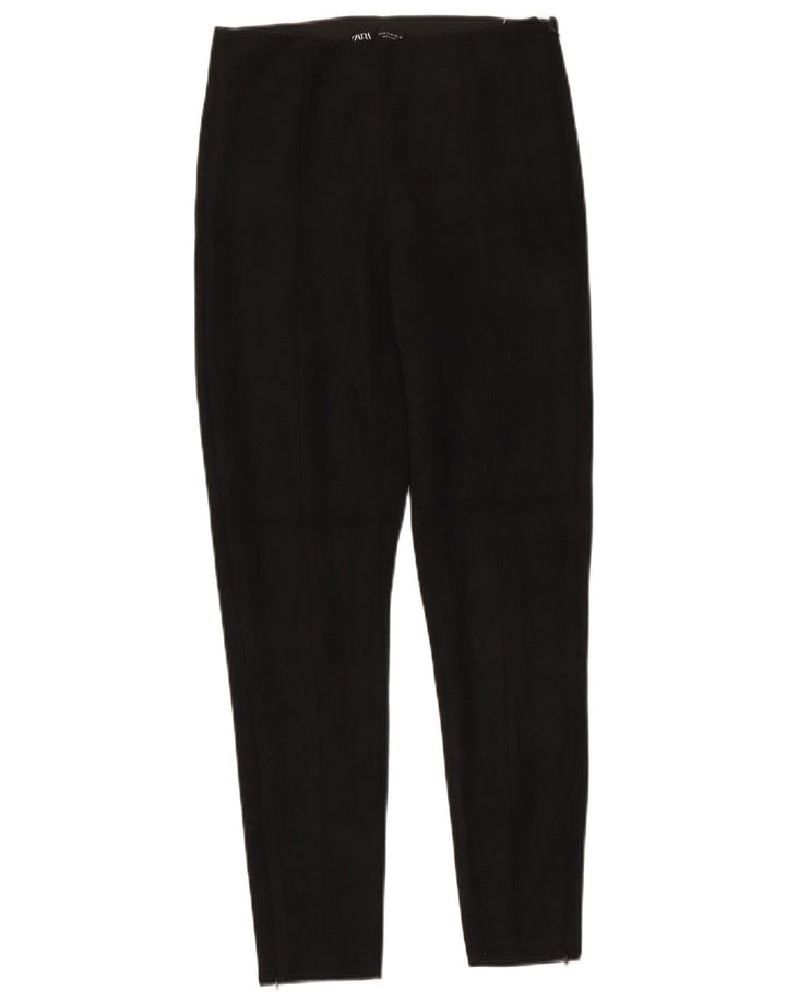 Zara Dame Slim Casual Bukser Medium W28 L27 Sort Polyester