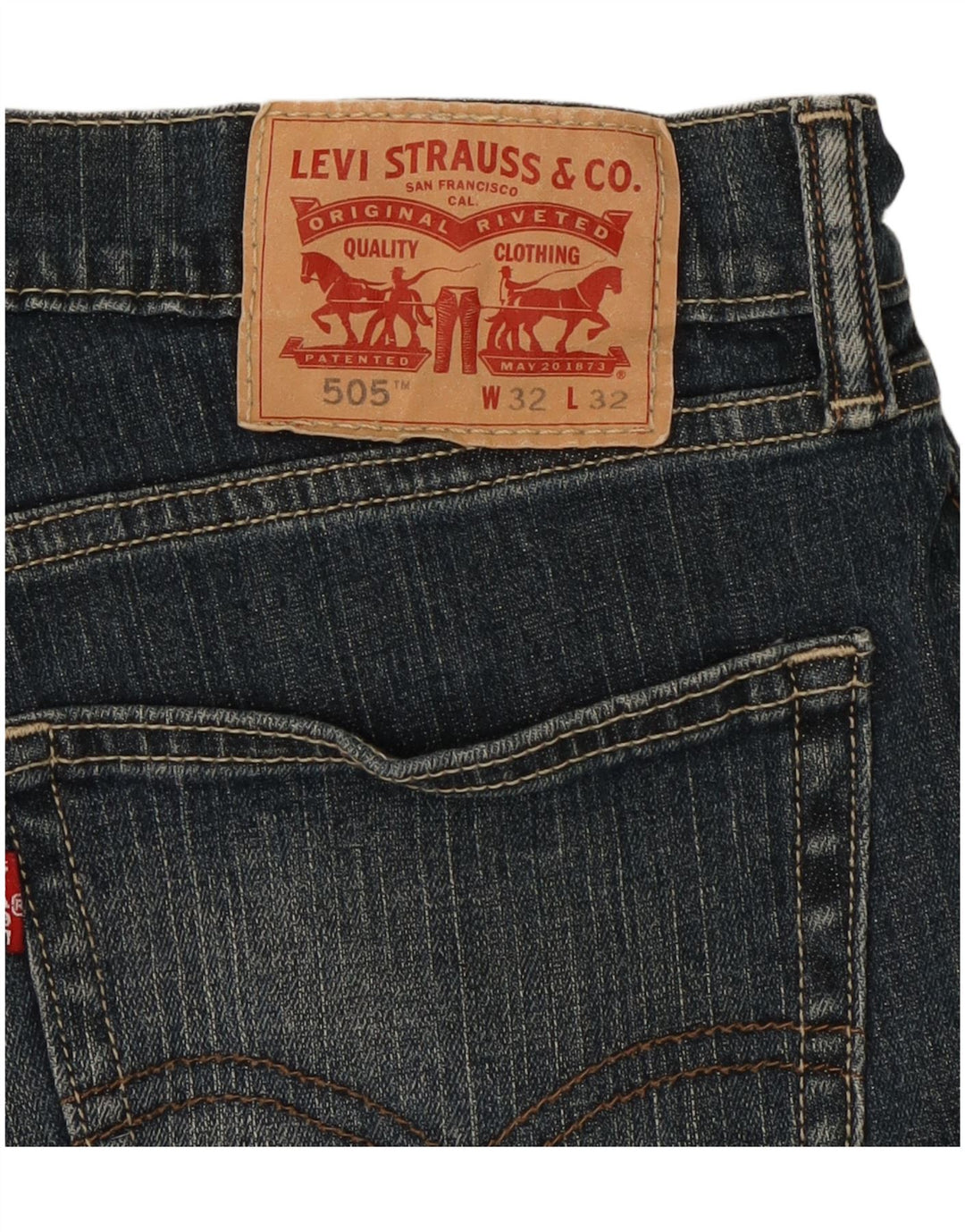 Levi's Herre 505 Straight Jeans W32 L32 Blå Bomuld