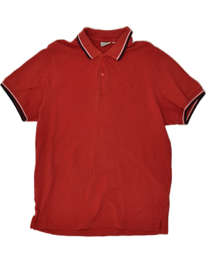 LOTTO Mens Polo Shirt Medium Red Cotton | Vintage Lotto | Thrift | Second-Hand Lotto | Used Clothing | Messina Hembry 