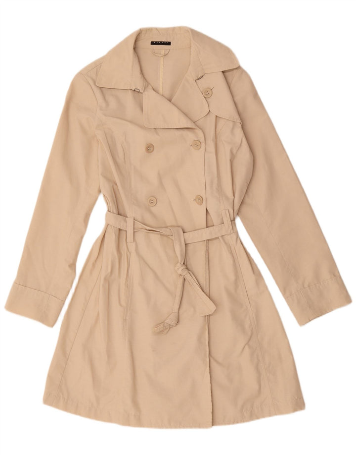 Sisley Trench Coat til kvinder IT 46 Stor Beige Bomuld