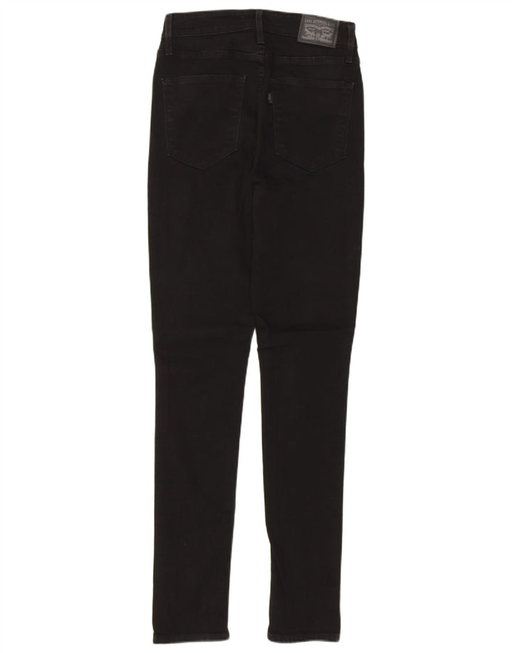 LEVI'S Dame 721 Skinny Jeans med høj talje W27 L30 sort bomuld