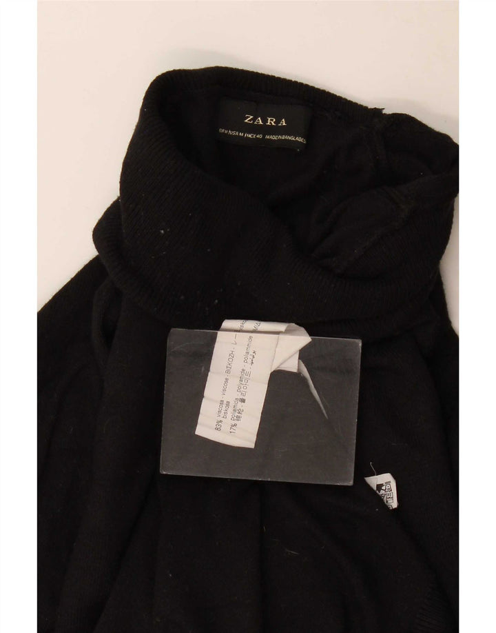 Zara Herre rullehals sweater Medium Sort viskose
