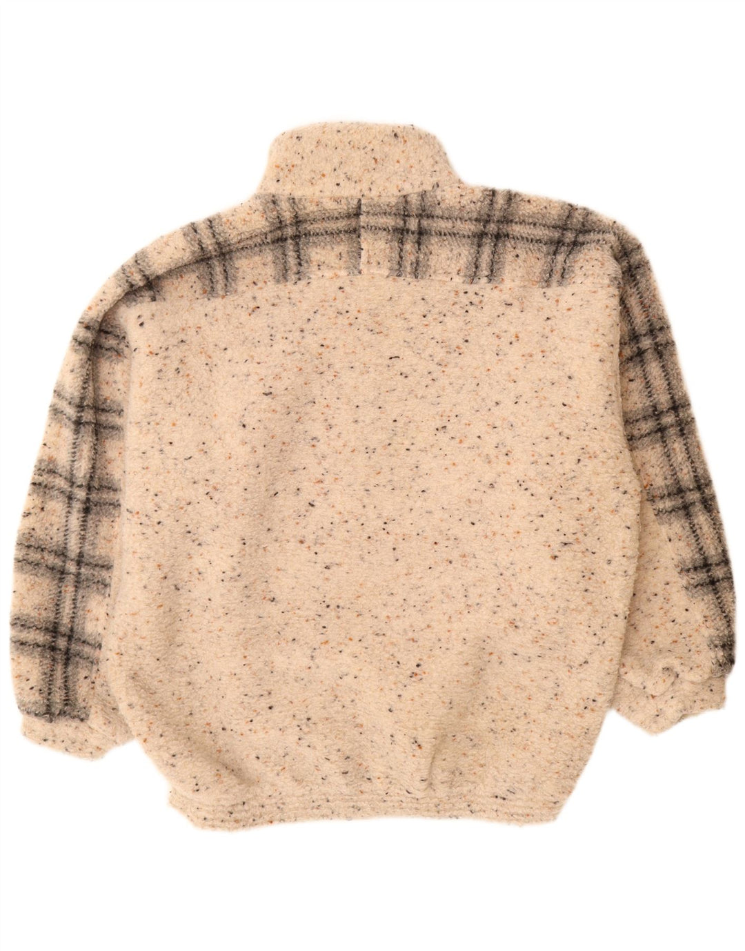 Alessandro Magno Herre Zip Neck Jumper Sweater Large Beige Flecked Wool