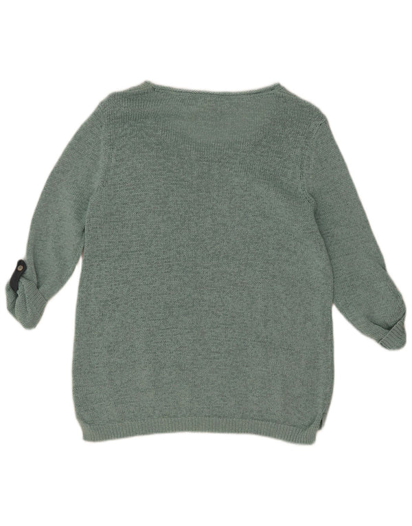 White Stuff Womens 3/4-ærmet bådhalstrøje DK 12 Medium Grøn