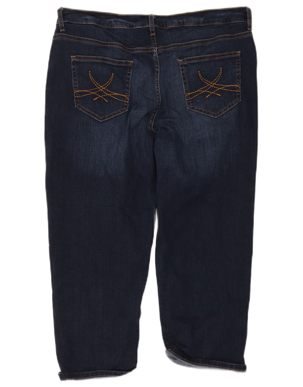 Marks & Spencer Dame Capri Jeans UK 16 Large W38 L20 Marineblå Bomuld
