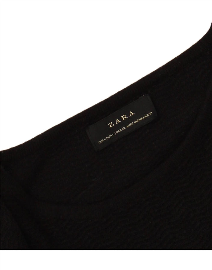 ZARA Womens Top Long Sleeve UK 14 Large Black Vintage Zara and Second-Hand Zara from Messina Hembry 