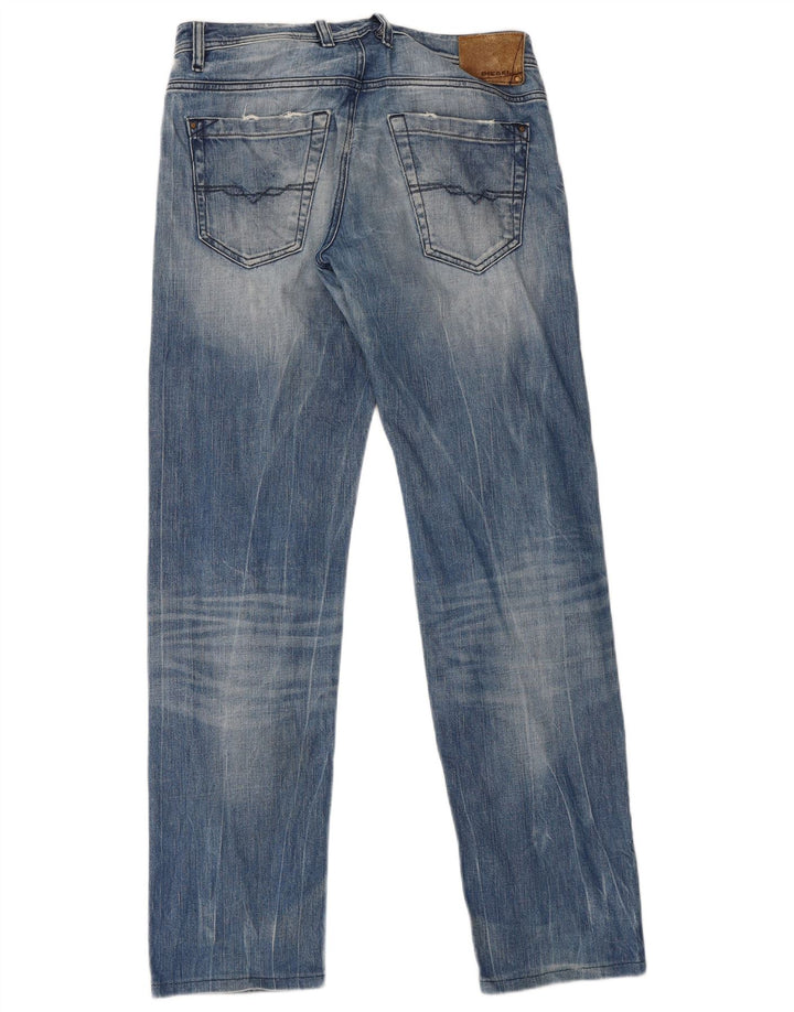 Diesel Herre Koolter Straight Jeans W33 L34 Blå Bomuld