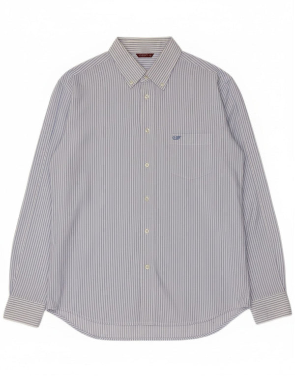 Carrera herreskjorte XL blå nålestribet bomuld