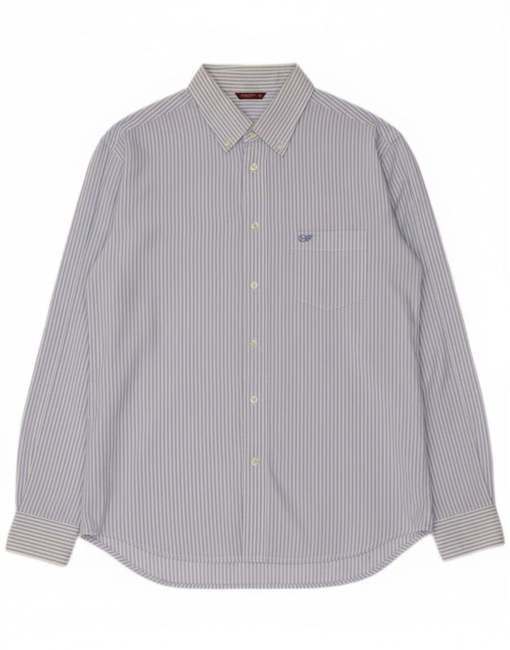 Carrera herreskjorte XL blå nålestribet bomuld