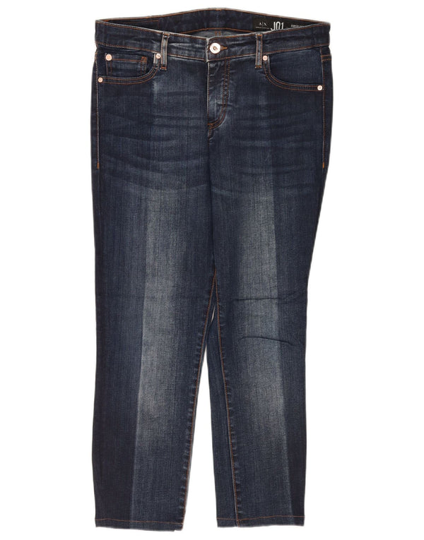 ARMANI EXCHANGE Dame J01 Crop Super Skinny Jeans W29 L23 Marineblå