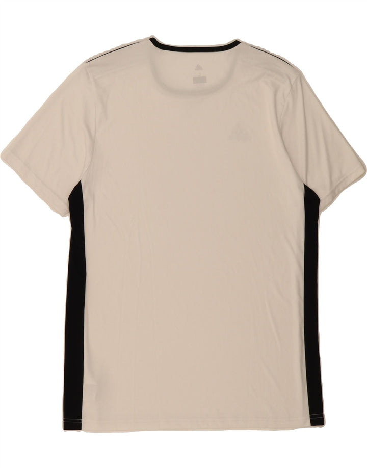 ADIDAS Mens Climalite T-Shirt Top Large White Colourblock Polyester Vintage Adidas and Second-Hand Adidas from Messina Hembry 