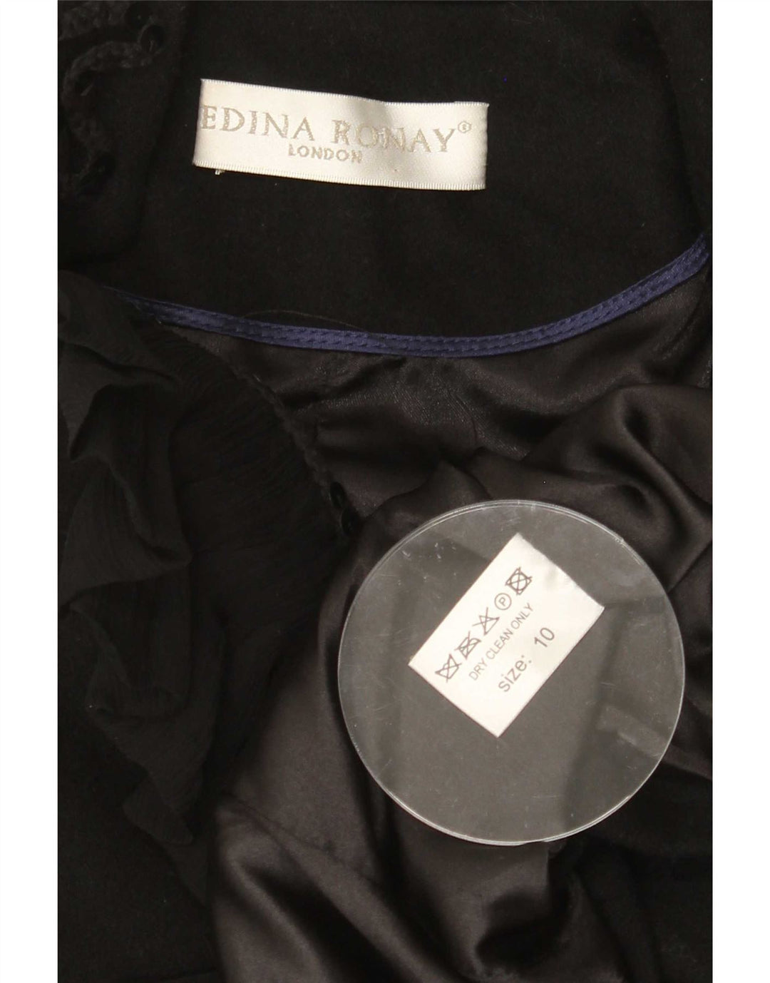 Edina Ronay Dame Blazer Jacket UK 10 Small Black Wool