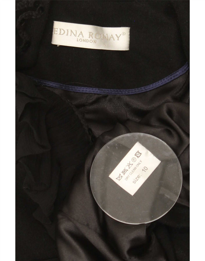 Edina Ronay Dame Blazer Jacket UK 10 Small Black Wool