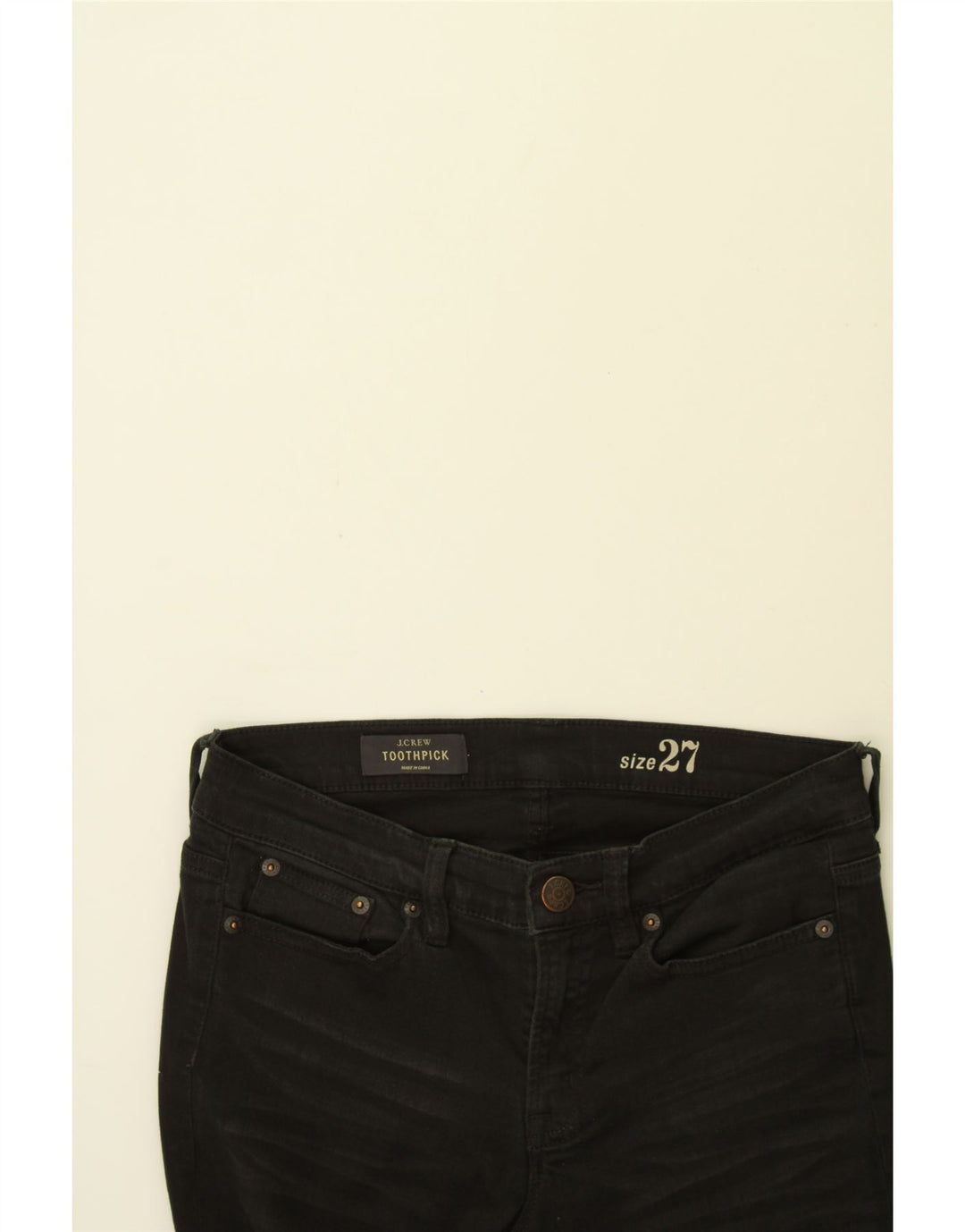 J. CREW Womens Toothpick Distressed Skinny Jeans  W27 L27 Black Vintage J. Crew and Second-Hand J. Crew from Messina Hembry 