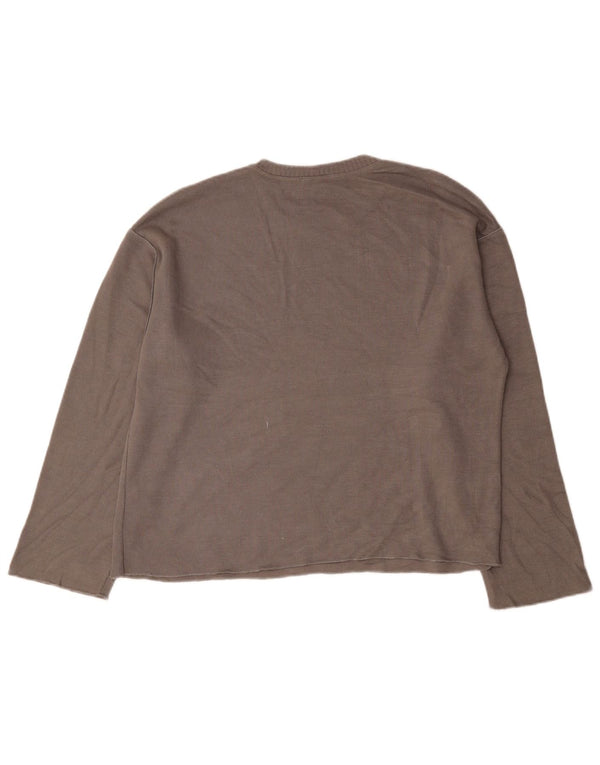 Zara Dame Oversized Top Langærmet UK 14 Medium Brun