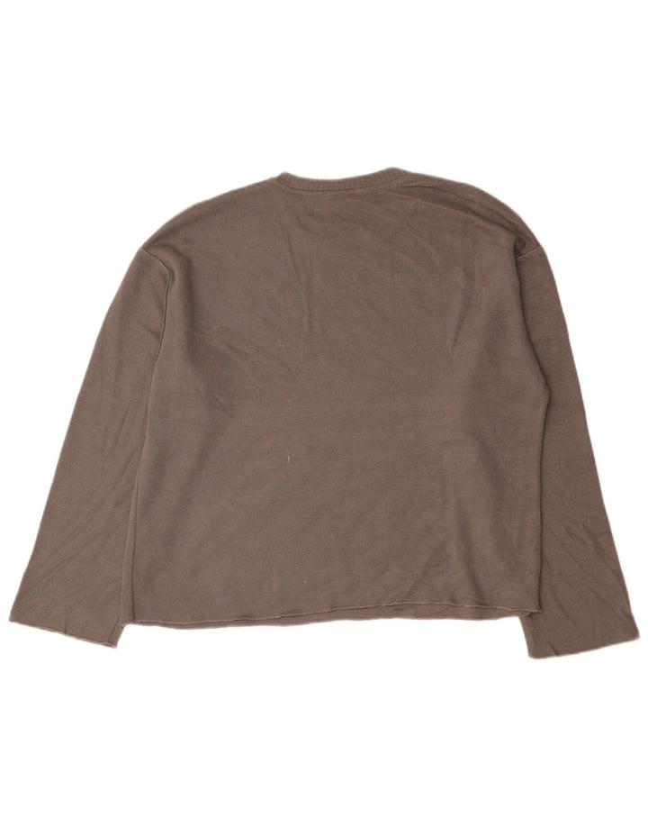 Zara Dame Oversized Top Langærmet UK 14 Medium Brun