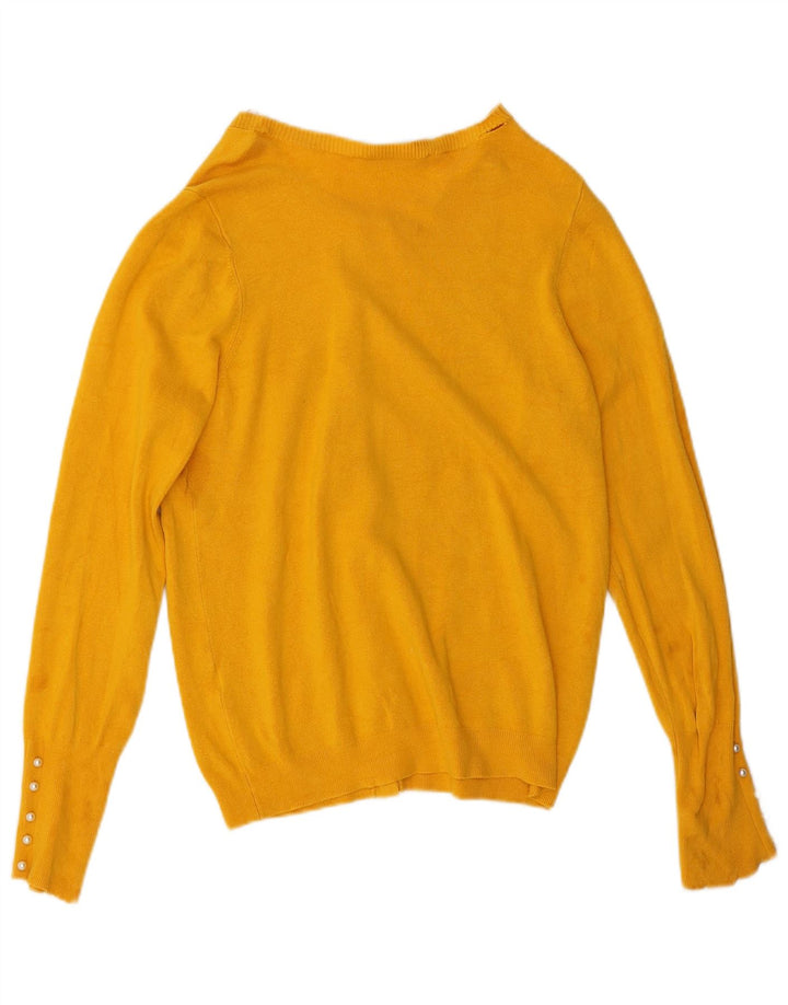 Zara Dame Cardigan Sweater UK 16 Large Yellow