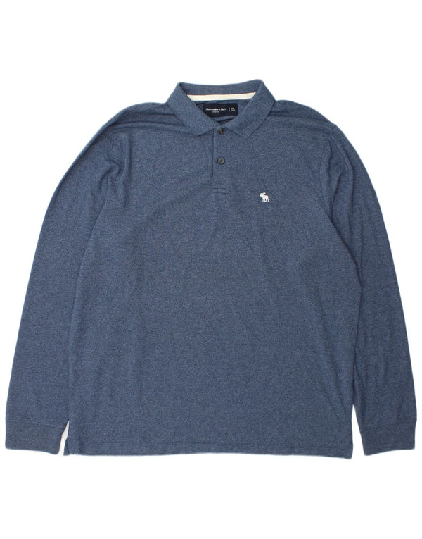 Abercrombie & Fitch Langærmet Polo Shirt til mænd 2XL Blå Bomuld
