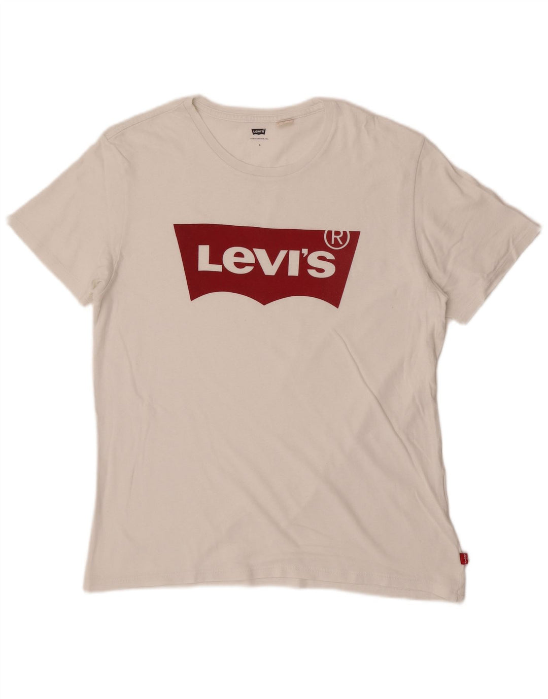 Levi's Herre Grafisk T-Shirt Top Stor Hvid